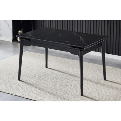 Стол INTARSIO BONN CERAMIC 130(180)*80 черный мат/черный каркас