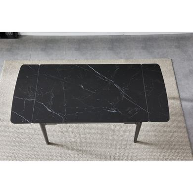Стол INTARSIO BONN CERAMIC 130(180)*80 черный мат/черный каркас