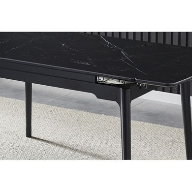 Стол INTARSIO BONN CERAMIC 130(180)*80 черный мат/черный каркас