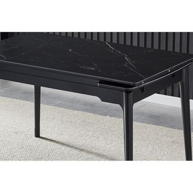 Стол INTARSIO BONN CERAMIC 130(180)*80 черный мат/черный каркас