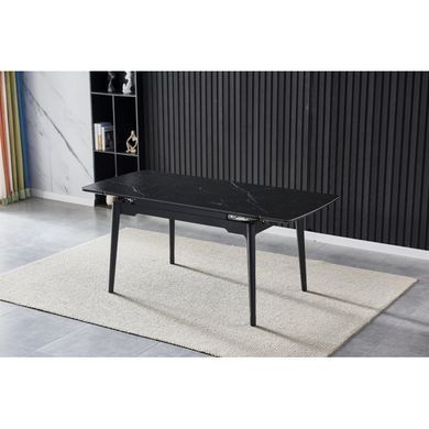 Стол INTARSIO BONN CERAMIC 130(180)*80 черный мат/черный каркас