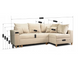 Кутовий диван оксамитовий MEBEL ELITE MARKUS Velvet 238 см бежевий (правий)
