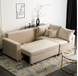 Кутовий диван оксамитовий MEBEL ELITE MARKUS Velvet 238 см бежевий (правий)