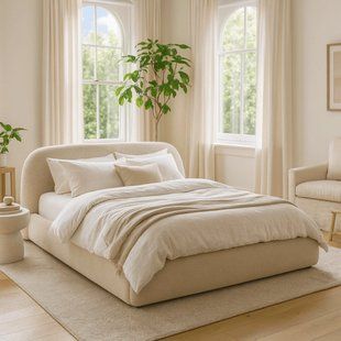 Ліжко MEBEL ELITE ROSSO Boucle 160x200 см Бежевий