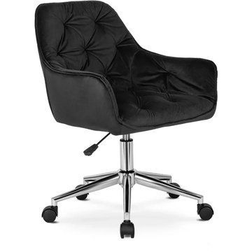 Кресло офисное поворотное бархатный MEBEL ELITE MONA Velvet Черный