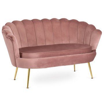 Диван MEBEL ELITE ZENDAYA Welur Розовый