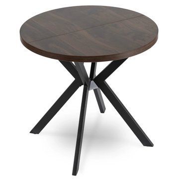 Раскладной обеденный стол MEBEL ELITE DORIAN 80(160)*80 Орех/Черный