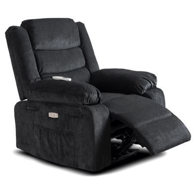 Кресло мягкое раскладное с реклайнером MEBEL ELITE JASPER Черный