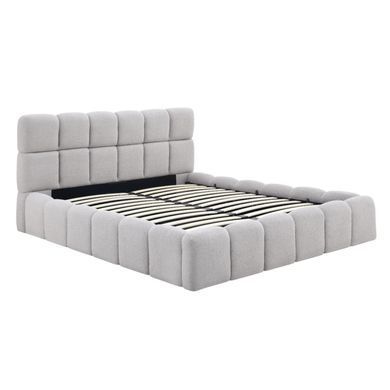 Кровать MEBEL ELITE MURACJA Boucle 160x200 см Серый
