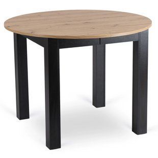 Стіл розкладний MEBEL ELITE HARRY 102-142х102 см дуб артизан/ чорний