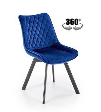 Стілець поворотний K-520 Velvet Синій HALMAR