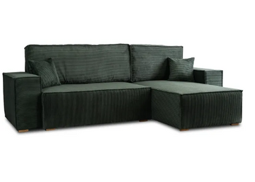 Угловой диван универсальный MEBEL ELITE ALEX 262 см ткань: зеленый