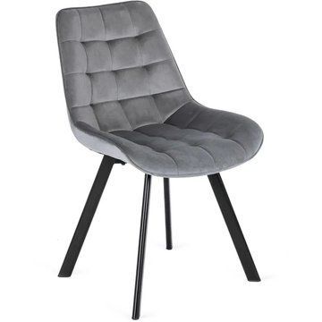 Стілець оксамитовий MEBEL ELITE RICK Velvet Сірий