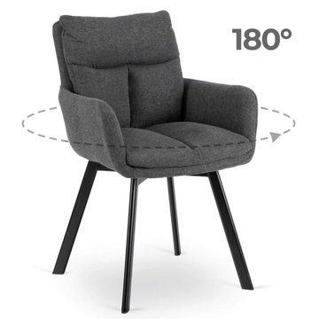 Обідній стілець поворотний MEBEL ELITE CORTADO Темно-сірий