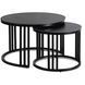 Комплект журнальних столів MEBEL ELITE JERRY Marmur 70* 70 см Чорний