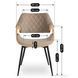 Стілець оксамитовий MEBEL ELITE DAKOTA велюр Бежевий / Золотий дуб