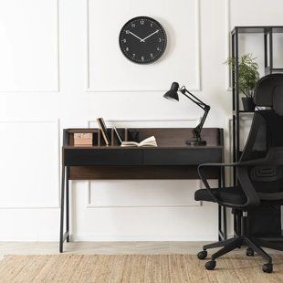 Письменный стол MEBEL ELITE CASS 120 см коричневый / черный