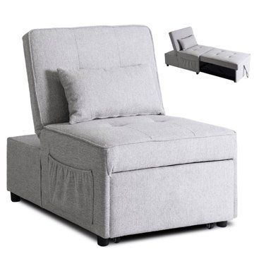 Кресло мягкое раскладное MEBEL ELITE IBERIS BIG 80 см Серый