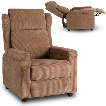 Кресло мягкое раскладное с реклайнером MEBEL ELITE SPENCER Velvet Коричневый