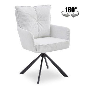 Обідній стілець поворотний MEBEL ELITE CITY Velvet Кремовий