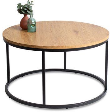 Журнальный стол MEBEL ELITE LELLA MAX 80*80 см Дуб золотой