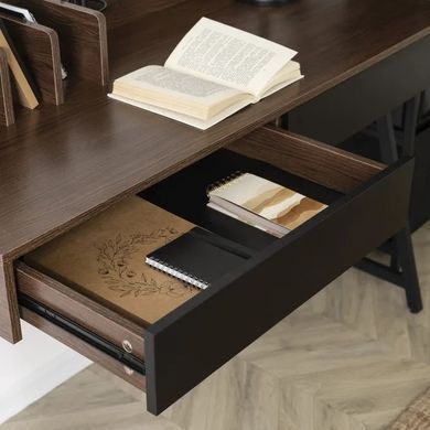 Письменный стол MEBEL ELITE CASS 120 см коричневый / черный