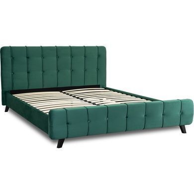 Ліжко двоспальне оксамитове MEBEL ELITE LINO Velvet 160x200 см Зелений