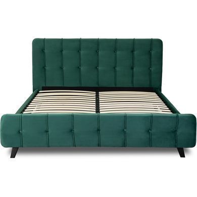 Ліжко двоспальне оксамитове MEBEL ELITE LINO Velvet 160x200 см Зелений