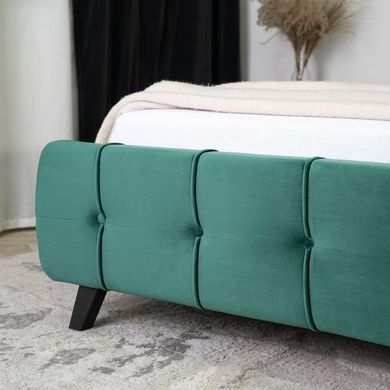 Ліжко двоспальне оксамитове MEBEL ELITE LINO Velvet 160x200 см Зелений