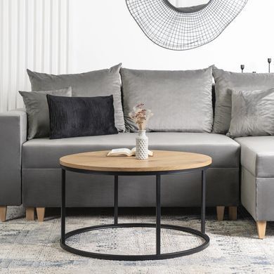 Журнальный стол MEBEL ELITE LELLA MAX 80*80 см Дуб золотой