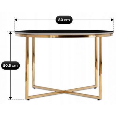 Журнальный стол MEBEL ELITE MARINE Marmur 80*80 см Черный