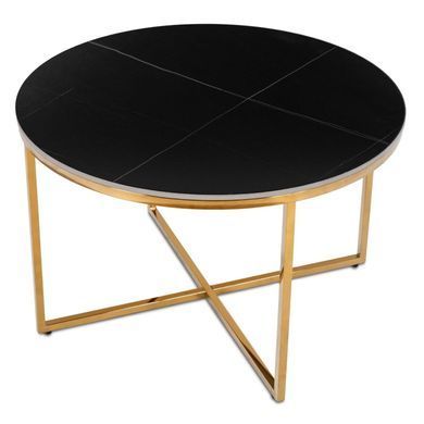 Журнальный стол MEBEL ELITE MARINE Marmur 80*80 см Черный