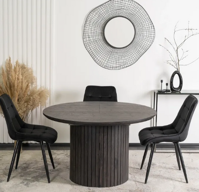 Стіл круглий розкладний MEBEL ELITE CHARLES 120-160х120 см Чорний