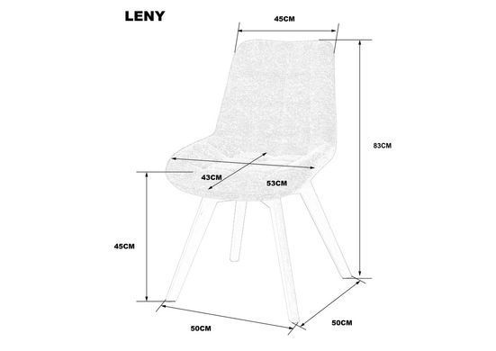 Cтілець LENY Каркас дерево/Беж тк.