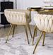 Стул бархатный MEBEL ELITE CAPRI Velvet Кремовый / Золотой