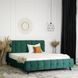 Ліжко двоспальне оксамитове MEBEL ELITE LINO Velvet 160x200 см Зелений