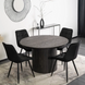 Стіл круглий розкладний MEBEL ELITE CHARLES 120-160х120 см Чорний