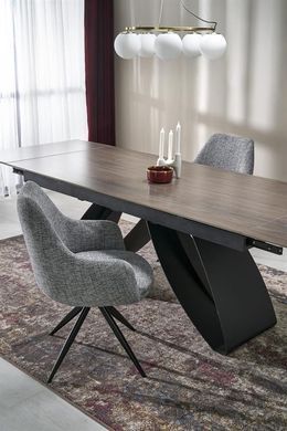 Стол HILARIO 180(260)x90 см Орех/Черный Мрамор HALMAR