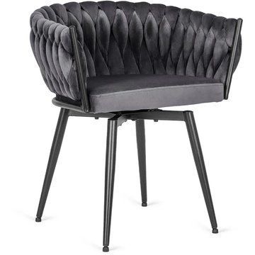 Стілець поворотний оксамитовий MEBEL ELITE LILI Velvet Сірий