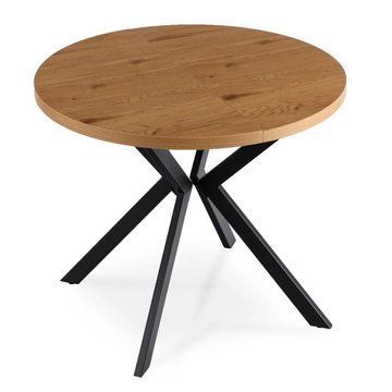 Раскладной обеденный стол MEBEL ELITE DORIAN 80(160)*80 Дуб золотой/Черный
