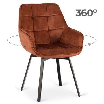 Стілець поворотний оксамитовий MEBEL ELITE LUNA Velvet Руде