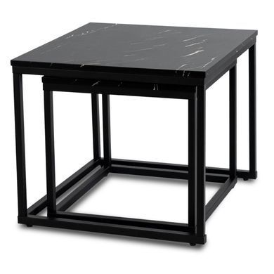 Комплект журнальних столів MEBEL ELITE JUNO Marmur 50*50 см Чорний