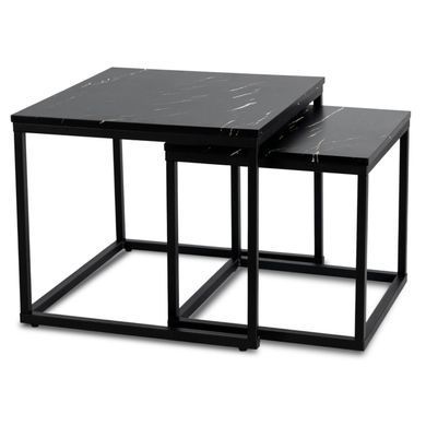 Комплект журнальних столів MEBEL ELITE JUNO Marmur 50*50 см Чорний