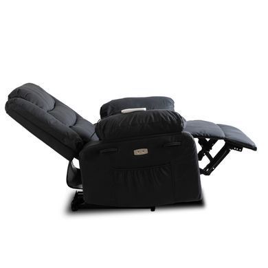 Крісло м'яке розкладне масажне з реклайнером MEBEL ELITE JASPER 2 Чорний