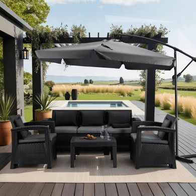 Садова парасолька з чохлом MEBEL ELITE AKRON 255 см Сірий