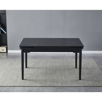 Стол INTARSIO BONN II CERAMIC 140(200)*90 черный мат/черный каркас