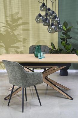 Стол JAMES 160(220)*90 см Натуральный/Черный HALMAR