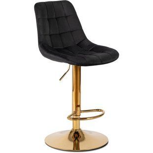 Барний стілець оксамитовий MEBEL ELITE ARCOS Velvet чорний / золотий