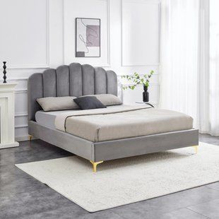 Кровать MEBEL ELITE GEMINI Welur 160x200 см Серый