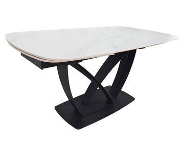 Стіл TYLER CERAMIC 160(240)*90 Білий мат/Чорний